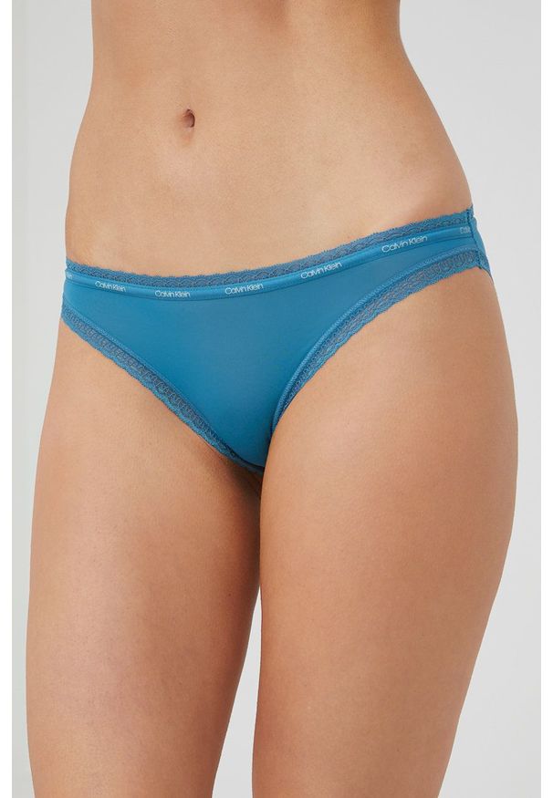 Calvin Klein Underwear figi kolor turkusowy. Kolor: turkusowy. Materiał: materiał, dzianina. Wzór: gładki
