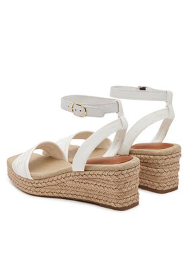 TOMMY HILFIGER - Tommy Hilfiger Espadryle Tommy Hilfiger Espad Mid Wedge FW0FW08805 Écru. Materiał: materiał