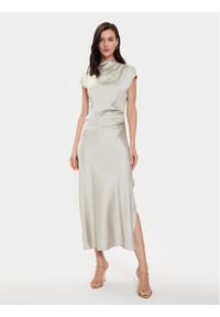 Imperial Sukienka koktajlowa AEAOHBA Beżowy Regular Fit. Kolor: beżowy. Materiał: syntetyk. Styl: wizytowy