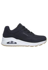 skechers - Buty SKECHERS Uno Stand On Air. Okazja: na co dzień. Kolor: czarny. Materiał: skóra