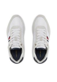 TOMMY HILFIGER - Tommy Hilfiger Sneakersy Essential Runner Global Stripes FW0FW07831 Biały. Kolor: biały. Materiał: skóra, zamsz #6