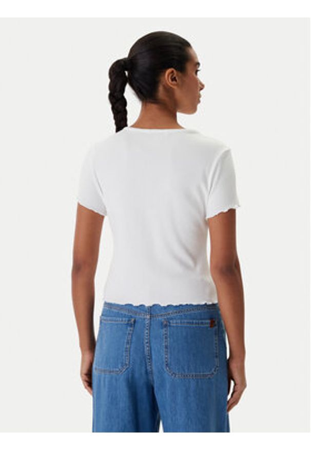 Tommy Jeans Bluzka DW0DW20377 Biały Slim Fit. Kolor: biały. Materiał: bawełna