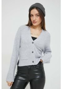 Abercrombie & Fitch sweter z domieszką wełny damski kolor szary lekki. Kolor: szary. Materiał: wełna #2