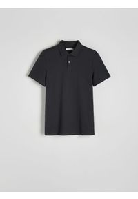 Reserved - Koszulka polo regular fit - ciemnoszary. Typ kołnierza: polo. Kolor: szary. Materiał: bawełna