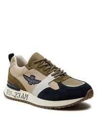 Aeronautica Militare Sneakersy 241SC265CT3298 Khaki. Kolor: brązowy. Materiał: materiał