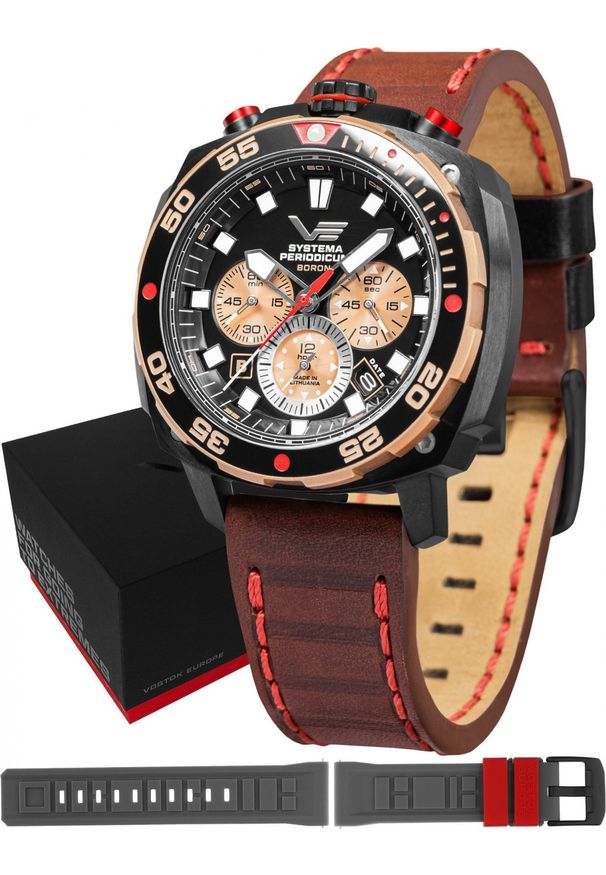 Zegarek Vostok Europe Zegarek męski Vostok Europe VK67-650E721 brązowy. Kolor: brązowy