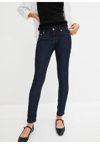 bonprix - Dżinsy SKINNY ze stretchem, mid waist. Kolor: niebieski