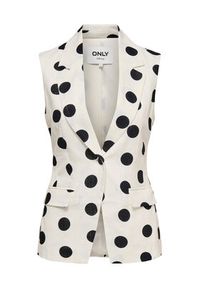only - ONLY Kamizelka Viesta 15375017 Kremowy Slim Fit. Kolor: kremowy. Materiał: wiskoza #6