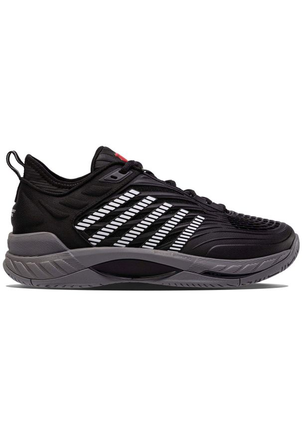 Buty do chodzenia męskie K-Swiss Hypercourt Supreme 2. Zapięcie: sznurówki. Kolor: czarny. Materiał: syntetyk, tkanina, materiał. Szerokość cholewki: normalna. Sport: turystyka piesza