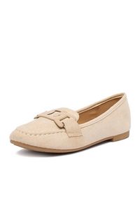 DeeZee Mokasyny LE601-41 Beżowy. Kolor: beżowy. Materiał: materiał #2