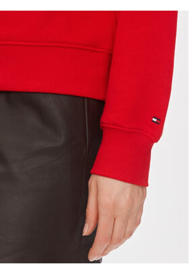 TOMMY HILFIGER - Tommy Hilfiger Bluza Flag Script WW0WW41758 Czerwony Regular Fit. Kolor: czerwony. Materiał: bawełna
