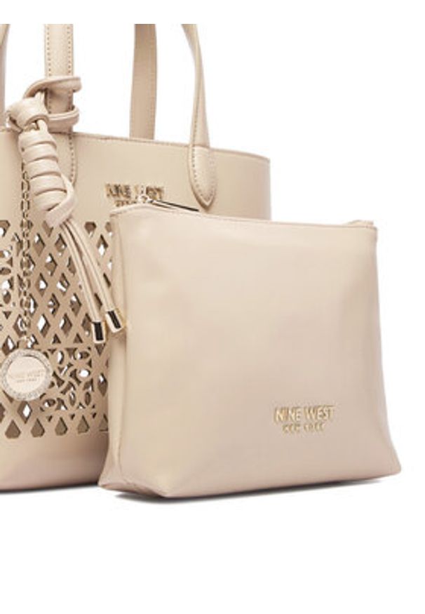 Nine West Torebka CEO-Essex Light-LDA8698A Beżowy. Kolor: beżowy. Materiał: skórzane