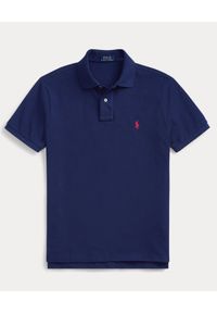 Ralph Lauren - RALPH LAUREN - Granatowy t-shirt polo Classic Fit. Okazja: na co dzień. Typ kołnierza: polo. Kolor: niebieski. Materiał: bawełna, prążkowany. Wzór: haft. Styl: klasyczny, casual #2