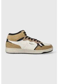 Pepe Jeans sneakersy KORE BASKET M kolor brązowy PMS30999. Nosek buta: okrągły. Kolor: brązowy. Materiał: guma. Szerokość cholewki: normalna #1