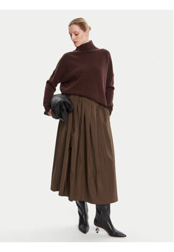 Weekend Max Mara Spódnica trapezowa Zarda 2525106031 Brązowy Regular Fit. Kolor: brązowy. Materiał: bawełna