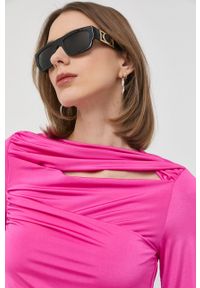 VICTORIA BECKHAM - Victoria Beckham longsleeve damska kolor różowy. Kolor: różowy. Materiał: dzianina. Długość rękawa: długi rękaw. Długość: długie #5