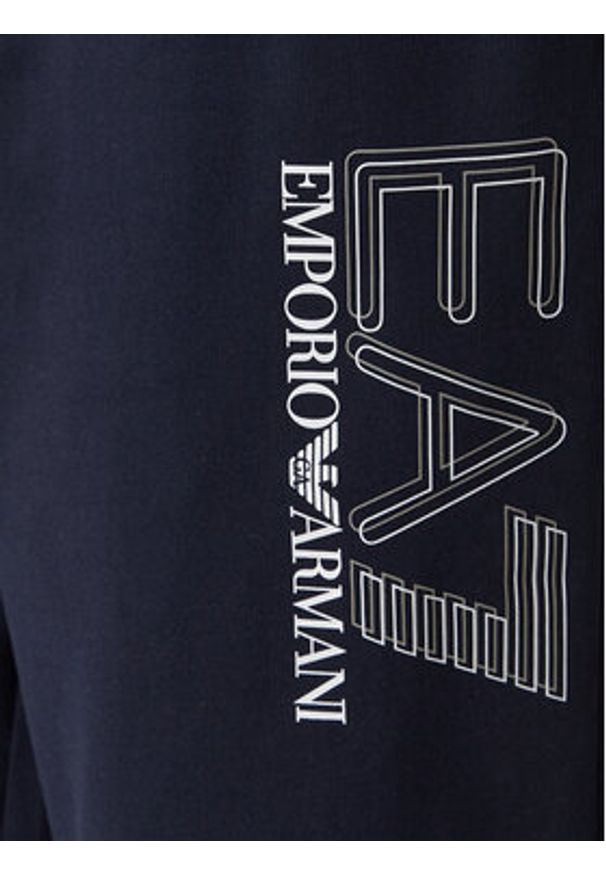 EA7 Emporio Armani Spodnie dresowe 7M001316 AF13512 UB102 Granatowy Regular Fit. Kolor: niebieski. Materiał: bawełna