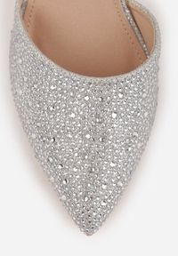 Renee - Srebrne Szpilki Vices z Drobnymi Cyrkoniami i Skórzaną Wkładką Vortinia. Okazja: na karnawał. Kolor: srebrny. Materiał: skóra. Sezon: wiosna, lato. Obcas: na szpilce #3