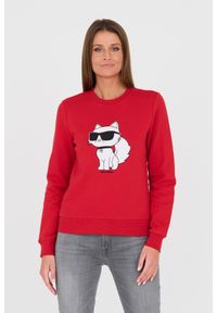 Karl Lagerfeld - KARL LAGERFELD Czerwona damska bluza Ikonik 2.0, Rozmiar M. Kolor: czerwony