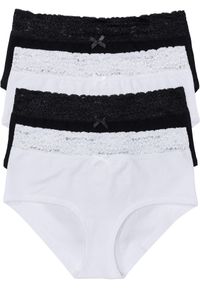 bonprix - Figi panty maxi (4 pary). Kolor: czarny. Wzór: gładki #1