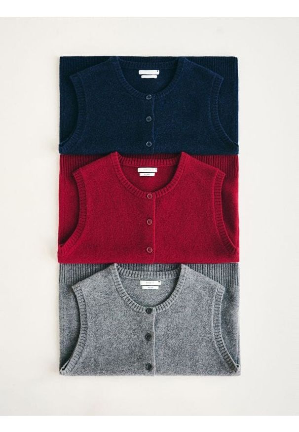 Reserved - Wełniana kamizelka - szary. Kolor: szary. Materiał: wełna