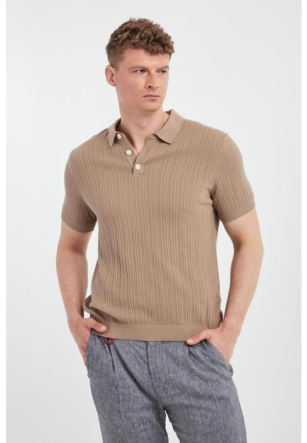 JOOP! Jeans - Polo męskie dzianinowe Colinor JOOP! JEANS. Typ kołnierza: polo. Materiał: dzianina