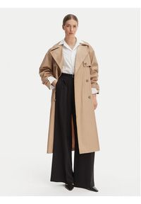 Calvin Klein Trencz LV044C501G Beżowy Regular Fit. Kolor: beżowy. Materiał: syntetyk, bawełna #5