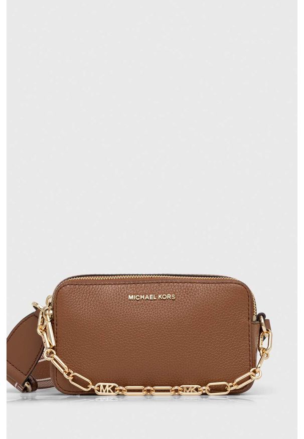 MICHAEL Michael Kors torebka skórzana kolor beżowy. Kolor: beżowy. Materiał: skórzane