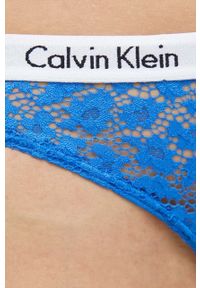 Calvin Klein Underwear brazyliany kolor niebieski z koronki. Kolor: niebieski. Materiał: koronka. Wzór: koronka #3