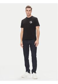 Karl Lagerfeld - KARL LAGERFELD T-Shirt A2M17072 Czarny Regular Fit. Typ kołnierza: dekolt w karo. Kolor: czarny. Materiał: syntetyk #3