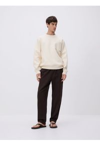 Reserved - Bluza regular z bawełną - złamana biel. Materiał: bawełna