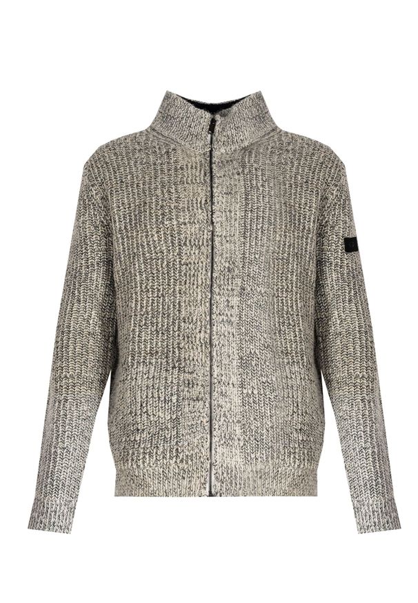 Guess Sweter "Full-Zip" | X1RR18 Z2YG0 | Mężczyzna | Czarny, Biały. Okazja: na co dzień. Typ kołnierza: kołnierzyk stójkowy. Kolor: biały, wielokolorowy, czarny. Materiał: akryl, wełna. Wzór: ze splotem. Styl: casual