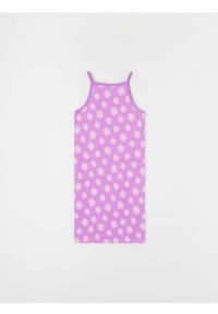 Sinsay - Sukienka mini na ramiączkach z kwiatowym wzorem - różowy. Kolor: różowy. Długość rękawa: na ramiączkach. Wzór: kwiaty. Długość: mini #1