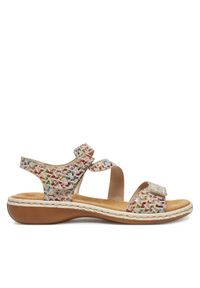 Rieker Sandały 659C7-94 Beżowy. Kolor: beżowy. Materiał: skóra #1
