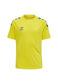 Hummel Core XK Kids Poly T-Shirt. Kolor: wielokolorowy, niebieski, żółty. Długość rękawa: krótki rękaw. Długość: krótkie