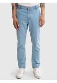 Big-Star - Jeansy męskie z prostą nogawką z kolekcji Authentic jasnoniebieskie Workwear Trousers 253. Okazja: na co dzień. Kolor: niebieski. Sezon: lato. Styl: elegancki, casual, klasyczny