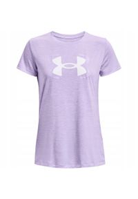 Under Armour - Damska Koszulka Z Krótkim Rękawem Z Grafiką Tech Twist. Kolor: fioletowy. Długość rękawa: krótki rękaw. Długość: krótkie