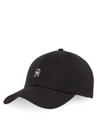 TOMMY HILFIGER - Tommy Hilfiger Czapka z daszkiem Elevated Chic Cap AW0AW17128 Czarny. Kolor: czarny. Materiał: bawełna, materiał