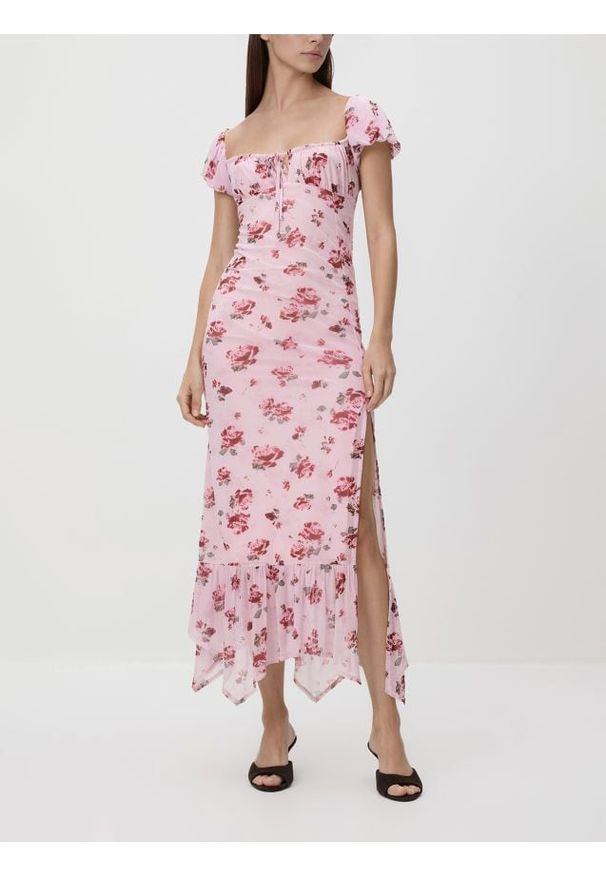 Reserved - Sukienka maxi - wielobarwny. Materiał: dzianina. Typ sukienki: proste. Długość: maxi