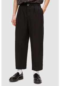 AllSaints spodnie męskie kolor czarny w fasonie chinos. Kolor: czarny