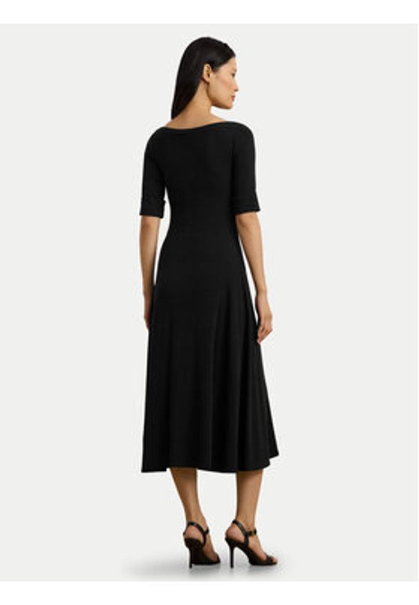 Lauren Ralph Lauren Sukienka codzienna 250863913 Czarny Regular Fit. Okazja: na co dzień. Kolor: czarny. Materiał: bawełna. Typ sukienki: proste. Styl: casual
