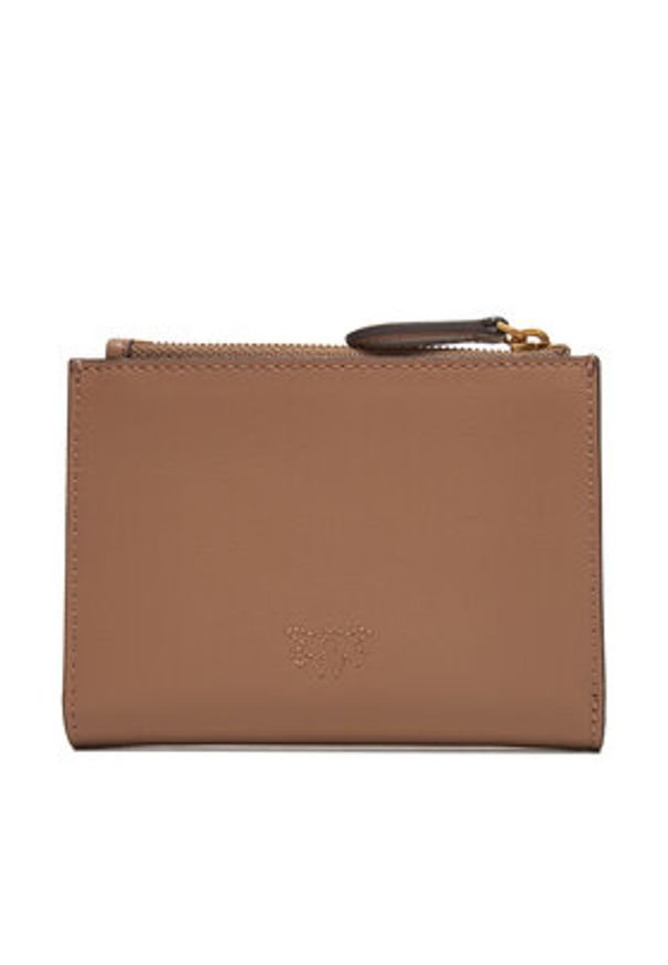 Pinko - PINKO Duży Portfel Damski Compact Wallet AI 25-26 PCPL 103612 A29Q Beżowy. Kolor: beżowy. Materiał: skóra