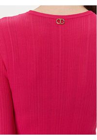 TwinSet - TWINSET Sukienka dzianinowa 241TP3050 Różowy Regular Fit. Kolor: różowy. Materiał: wiskoza #3