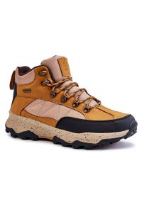 Męskie Buty Trekkingowe Ocieplane Cross Jeans KK1R4020C Camel brązowe. Zapięcie: sznurówki. Kolor: brązowy. Materiał: materiał, skóra, futro. Obcas: na platformie