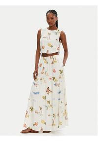Seafolly Spódnica maxi Isla Palm 55397-SK Écru Regular Fit. Materiał: len, wiskoza #5