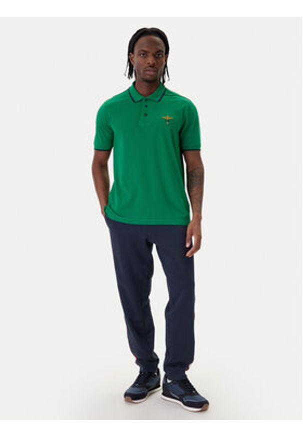 Aeronautica Militare Polo 261PO1308UP00082 Zielony Regular Fit. Typ kołnierza: polo. Kolor: zielony. Materiał: bawełna