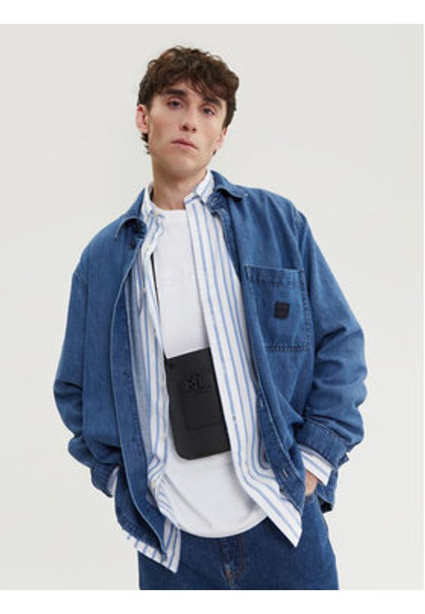 BOSS Koszula jeansowa Laredo 50544660 Granatowy Regular Fit. Kolor: niebieski. Materiał: bawełna