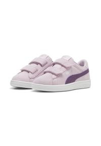 Puma - Dziecięce Sneakersy Smash 3.0 Suede PUMA Grape Mist Crushed Berry White Purple. Okazja: na co dzień. Kolor: fioletowy, wielokolorowy, różowy, biały. Materiał: zamsz. Model: Puma Suede