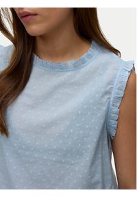Vero Moda Top Trine 10342734 Niebieski jasny Regular Fit. Kolor: niebieski. Materiał: bawełna #2
