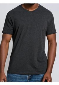 Sinsay - Koszulka basic z dekoltem w serek - szary. Typ kołnierza: dekolt w serek. Kolor: szary